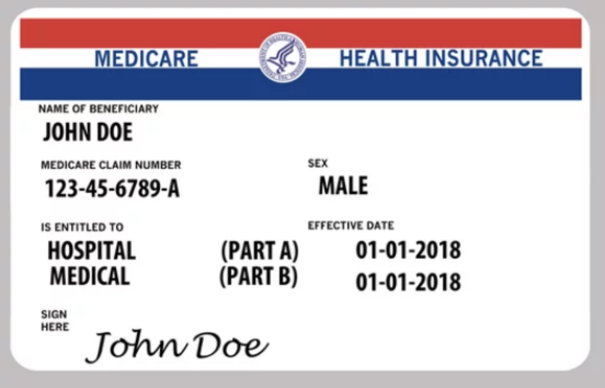 Medicare card sample
